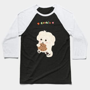 Dog Eating Cookie Baseball T-Shirt